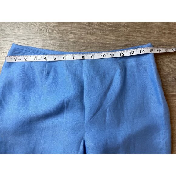 David N Blue Side Zip Ankle Linen Pants Sz 8 - Picture 8 of 12